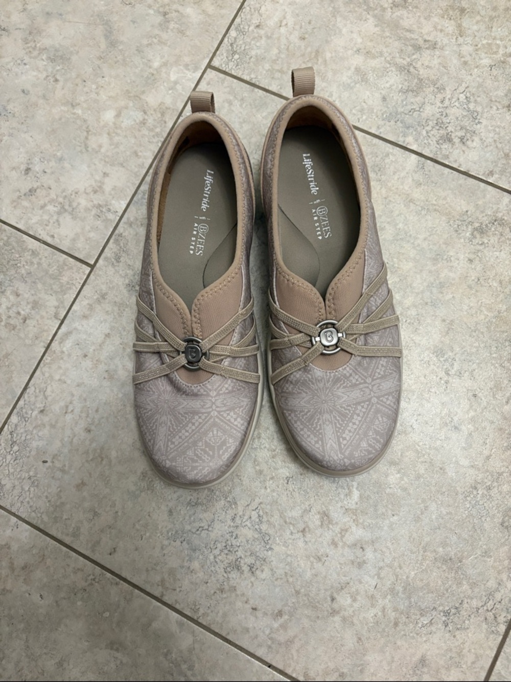 Bzees Women's Slip-On Sneakers in Taupe . NWOT